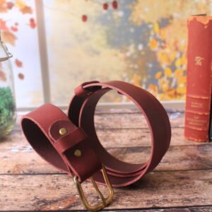 Ceinture bordeau bloucle or