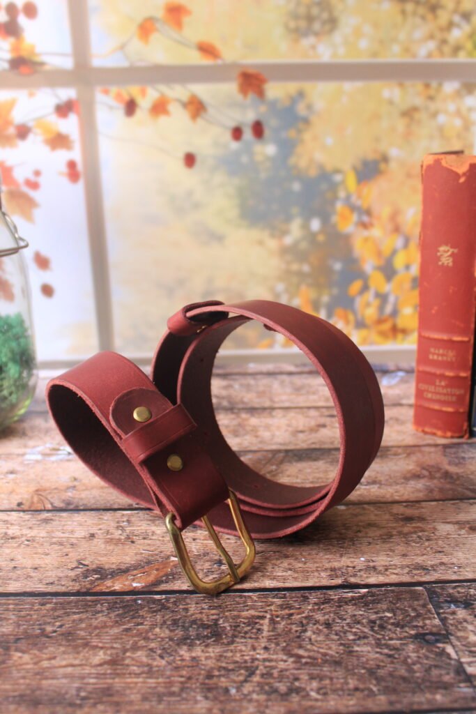 Ceinture bordeau bloucle or