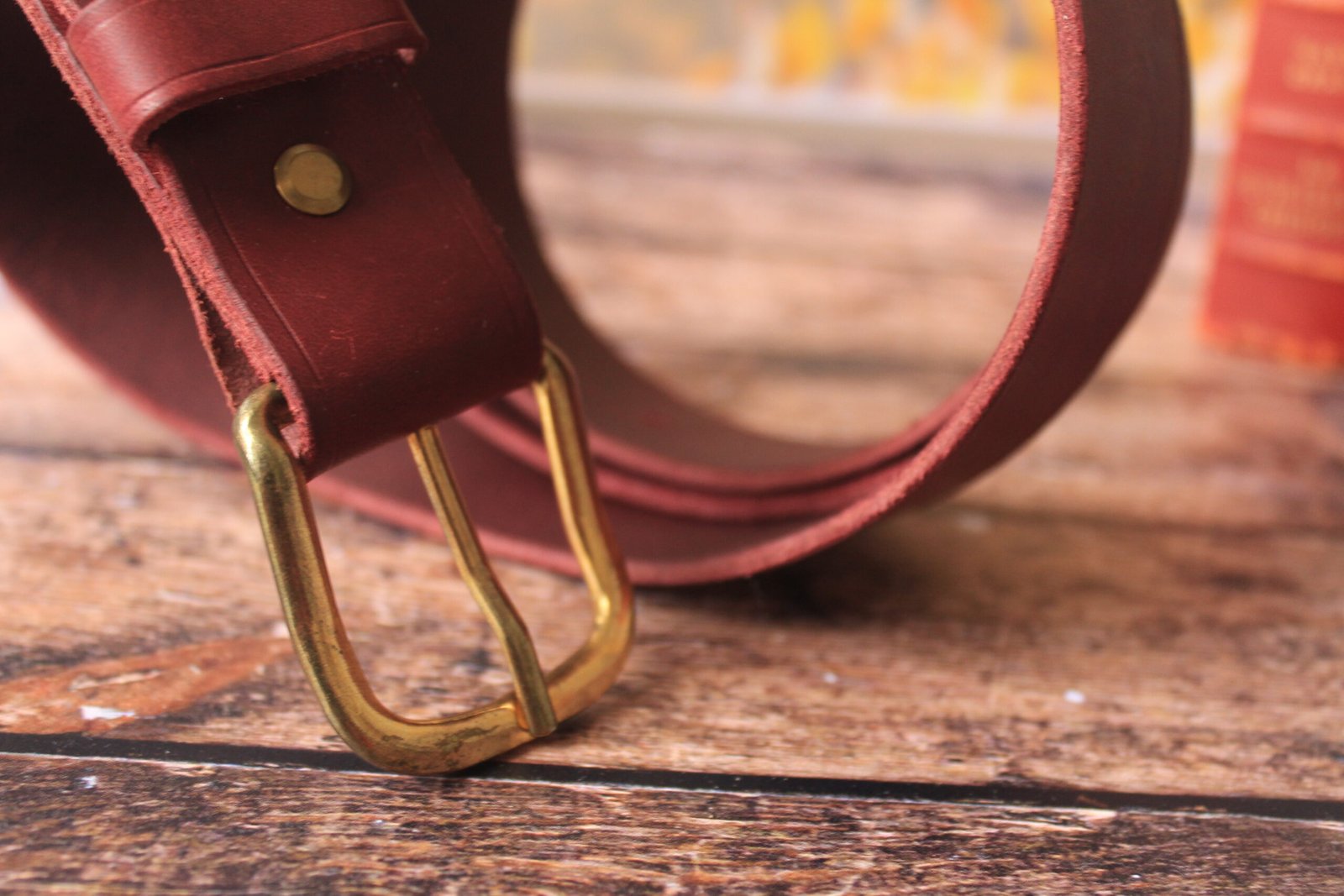 Ceinture bordeau bloucle or – Image 3