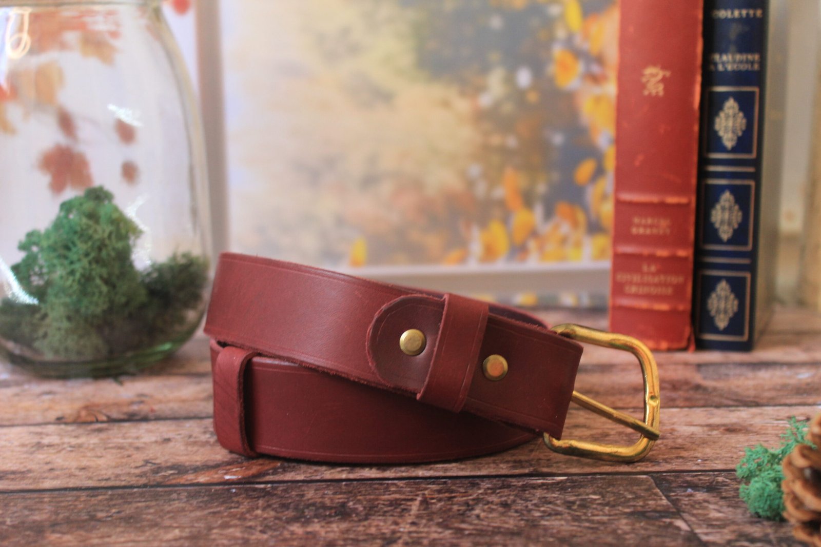 Ceinture bordeau bloucle or – Image 4