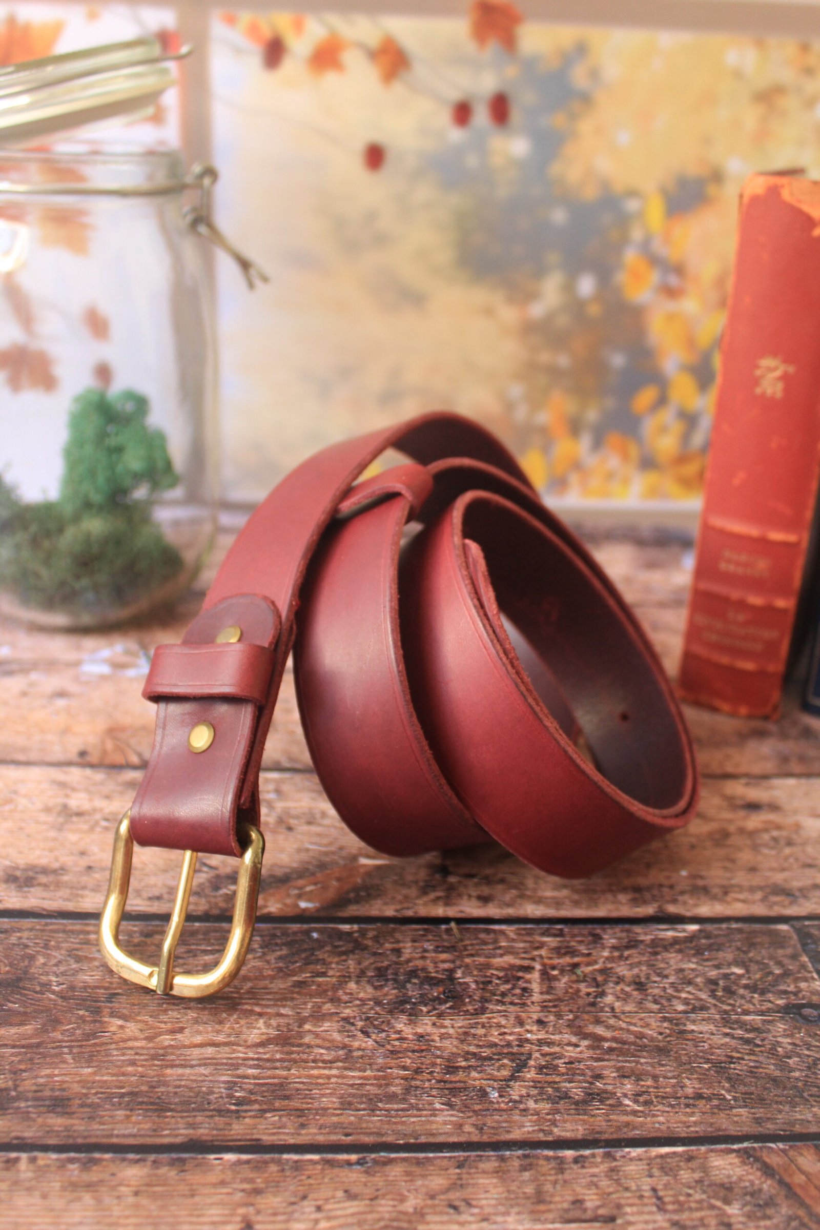 Ceinture bordeau bloucle or – Image 2