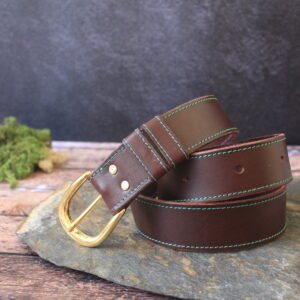 Ceinture chocolat couture vert/violet
