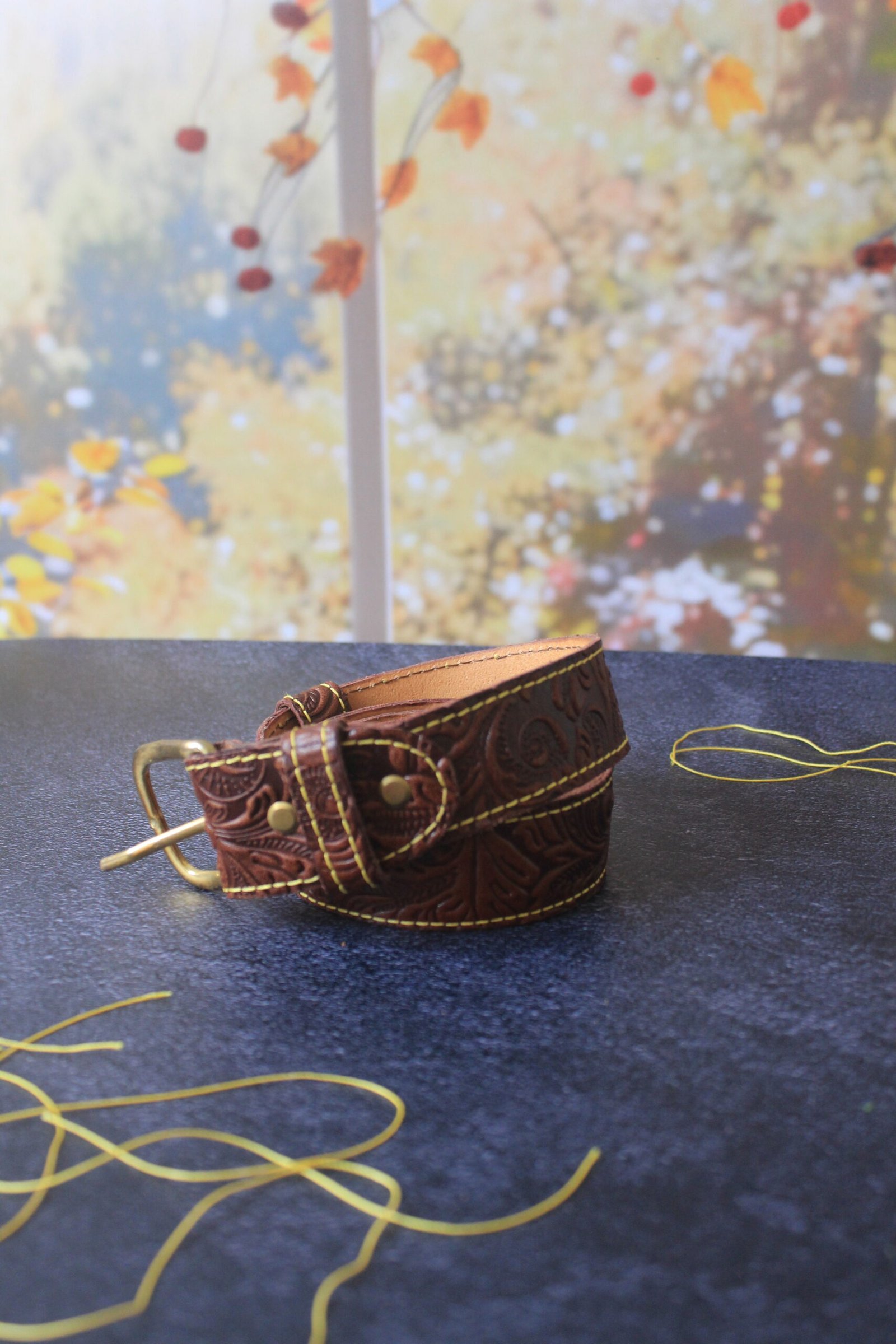 Ceinture Western couture jaune – Image 2