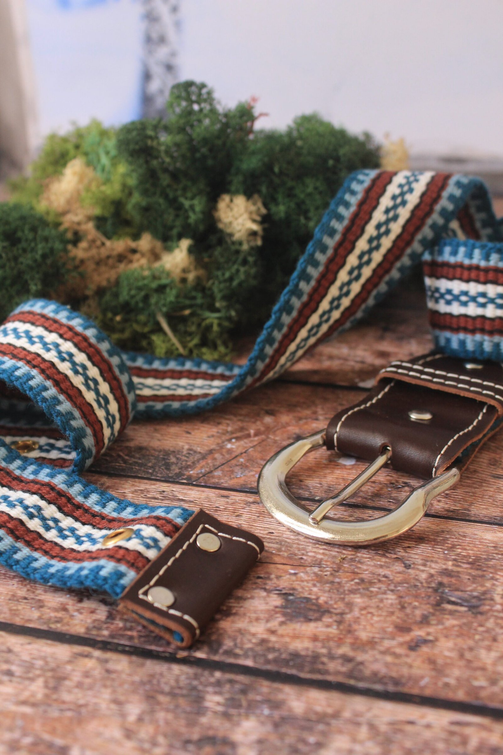 Ceinture tissé bleu renfort