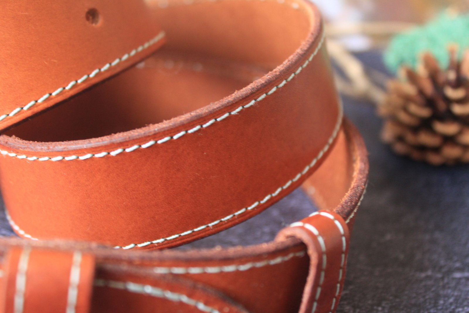 Ceinture écureuil couture vert pâle boucle or – Image 4