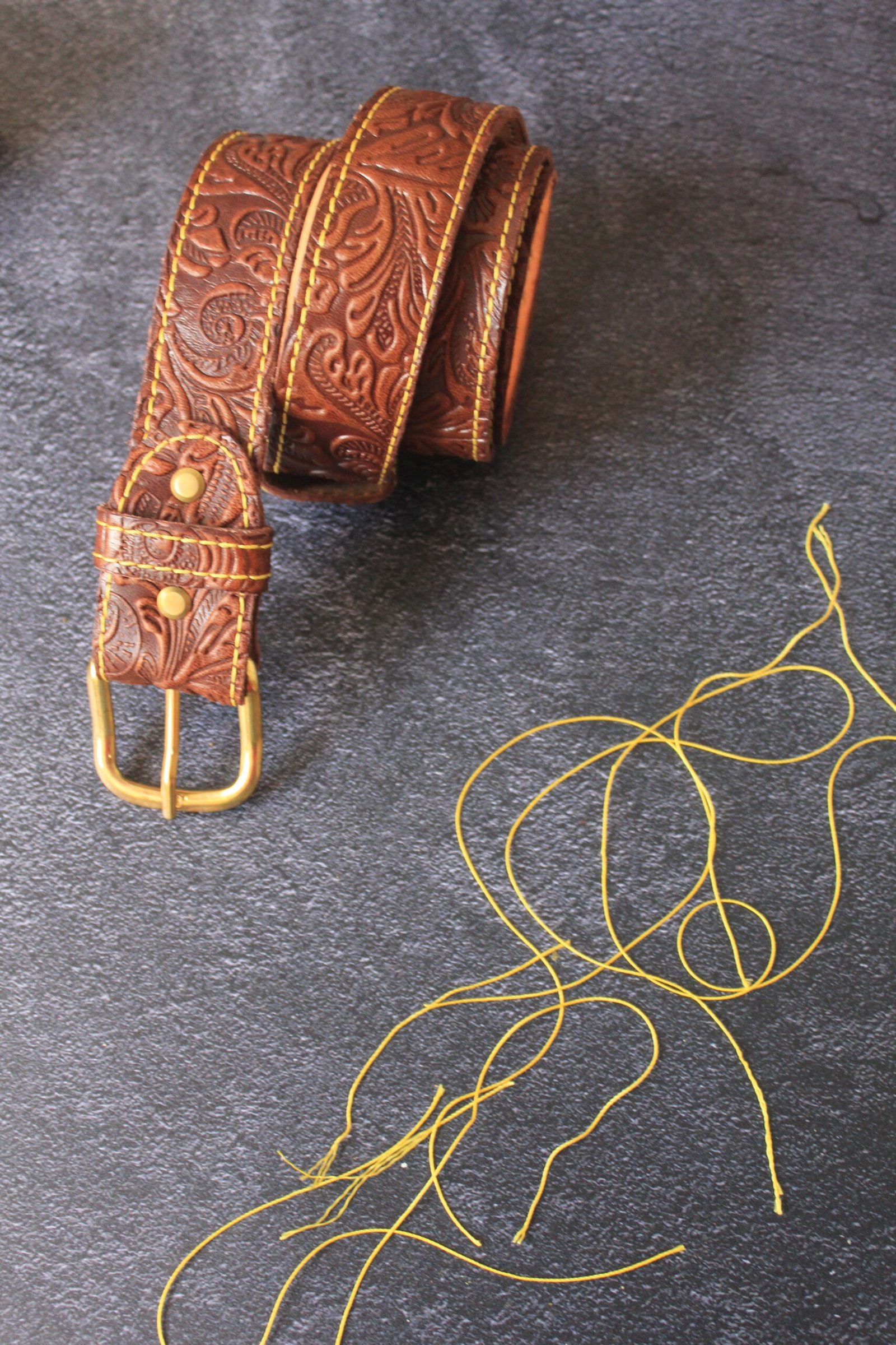 Ceinture Western couture jaune – Image 3