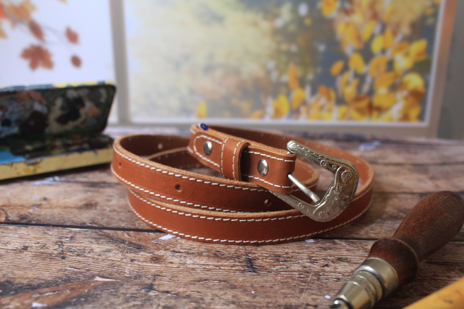 Ceinture fine boucle argent – Image 5