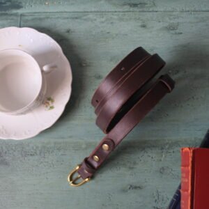 Ceinture fine Bordeau boucle or